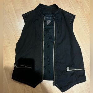 Vintage Versace Jeans Couture Black Zippered Vest SEE DESCRIPTION